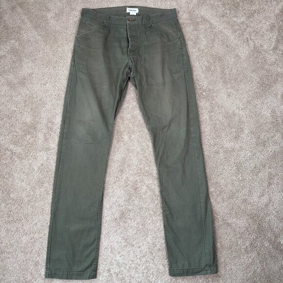 Taylor Stitch Pants Mens 33 Green Button Fly Classic Handmade in California Prep - Picture 1 of 10